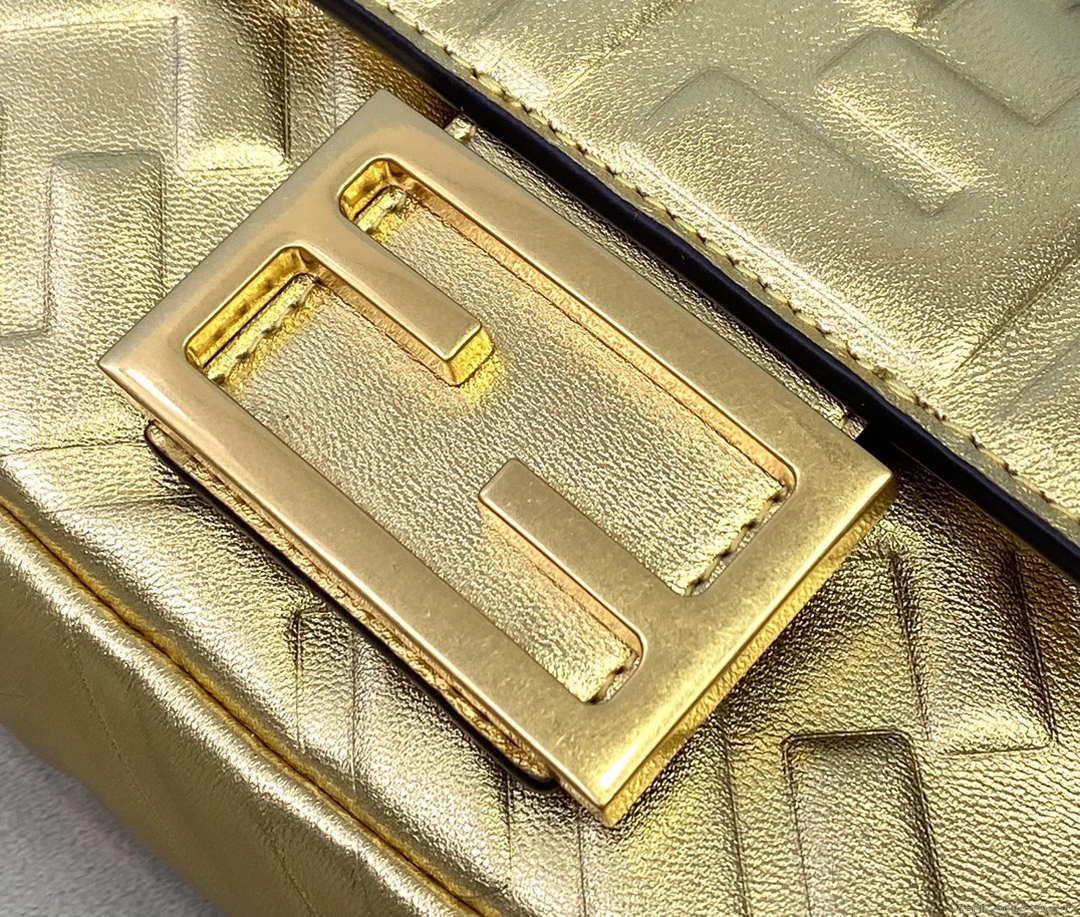 Fendi 8BS017 Baguette Mini Gold leather 0135 bag
