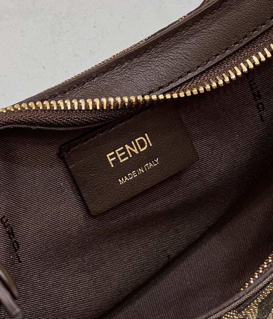 Fendi 8BS068 O’Lock Swing Brown and fox fur pouch 8573