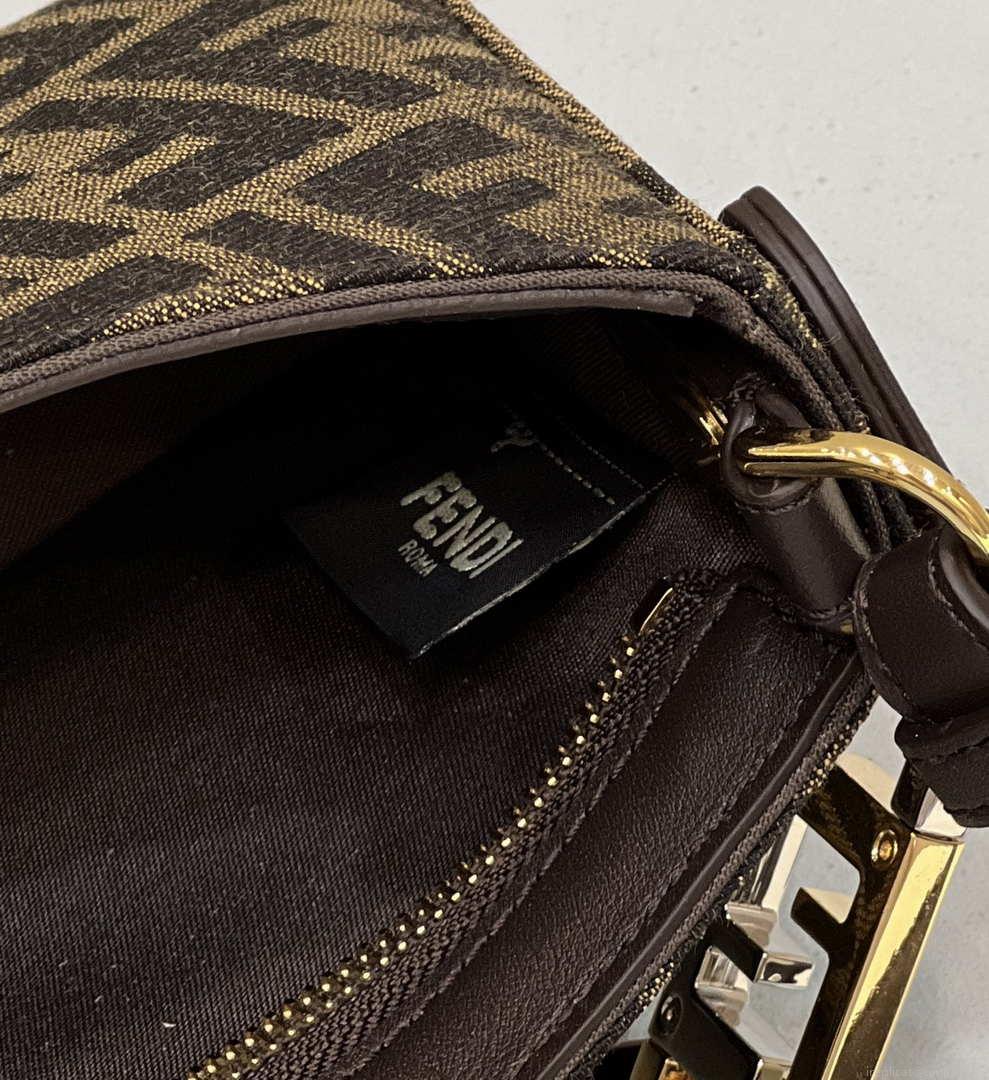 Fendi 8BS068 O’Lock Swing Brown and fox fur pouch 8573