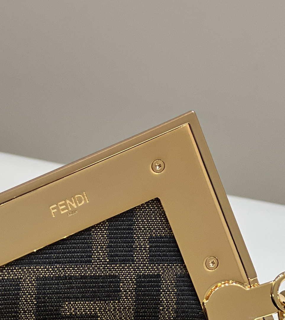 Fendi 8BP129 First Small Fuchsia leather and python leather bag 80043M Black