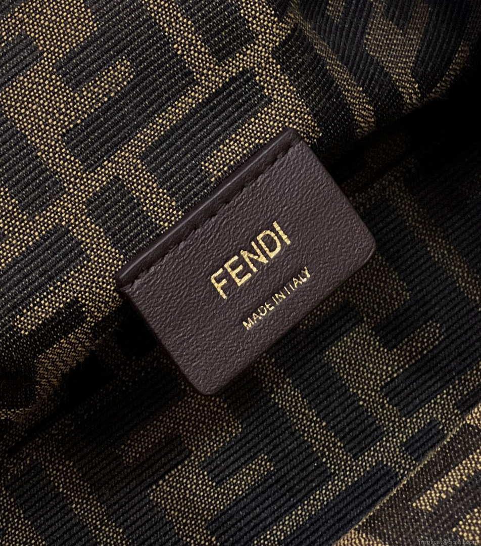 Fendi 8BP129 First Small Fuchsia leather and python leather bag 80043M Black