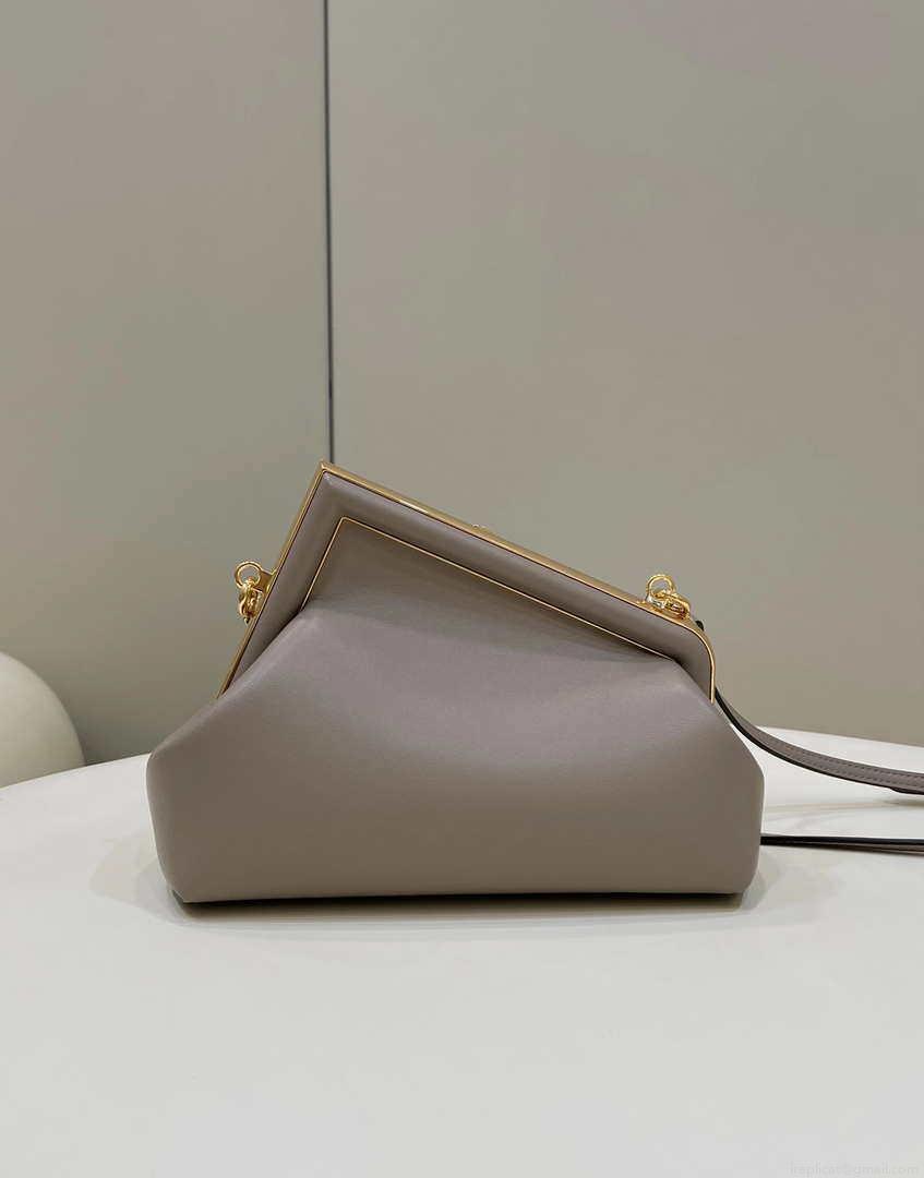 Fendi 8BP129 First Small Fuchsia leather bag 80018M Gray