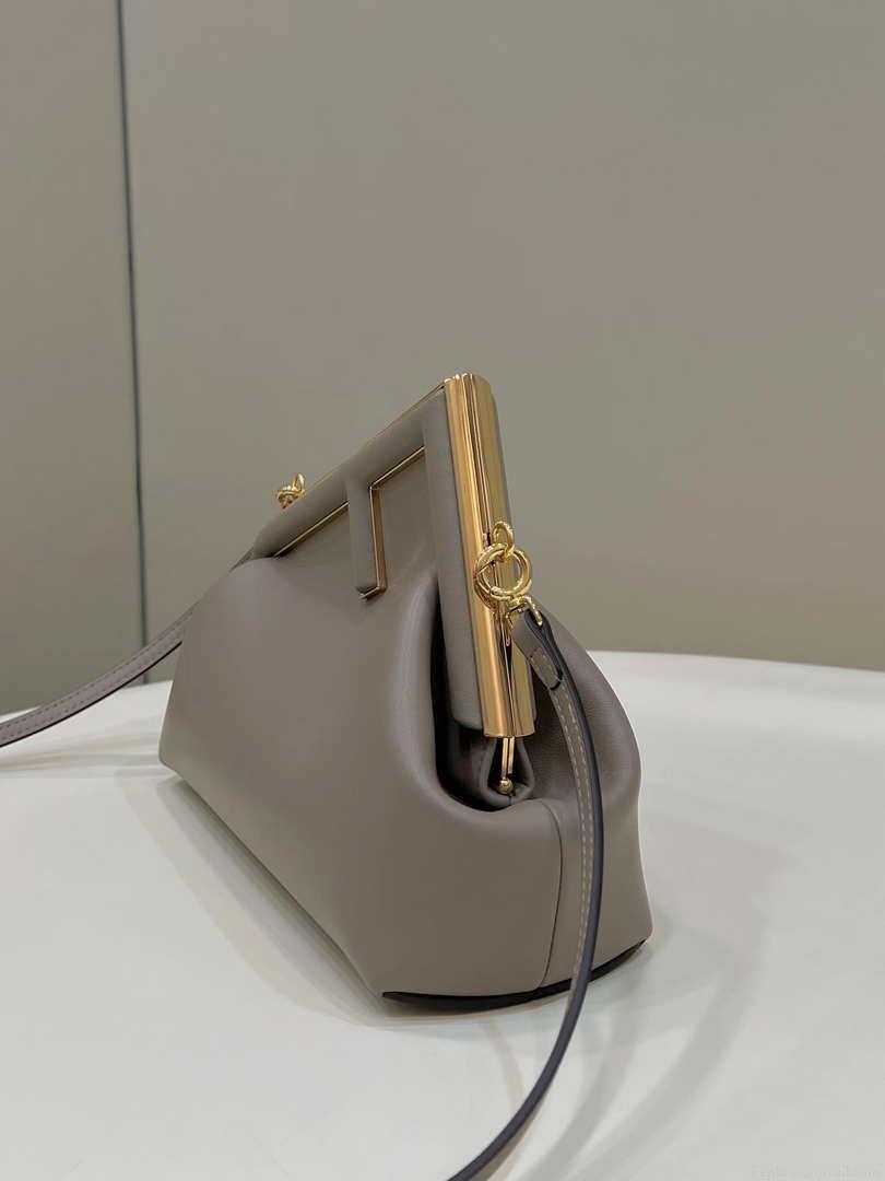 Fendi 8BP129 First Small Fuchsia leather bag 80018M Gray