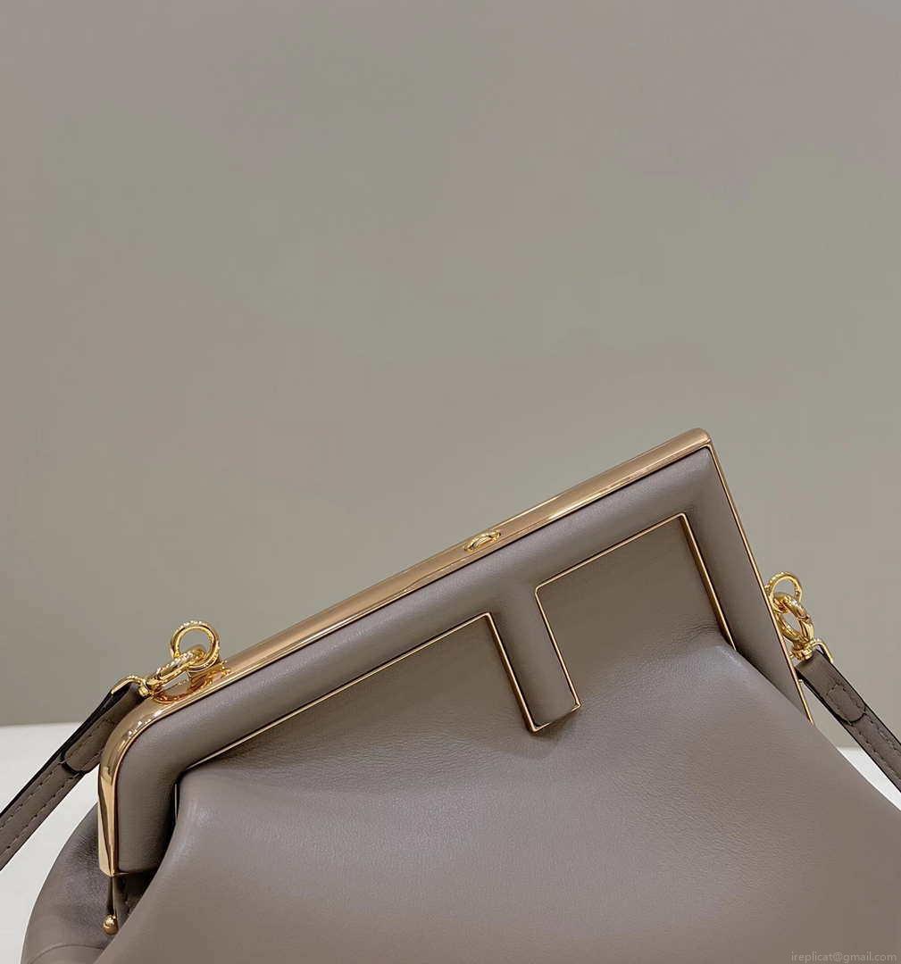 Fendi 8BP129 First Small Fuchsia leather bag 80018M Gray