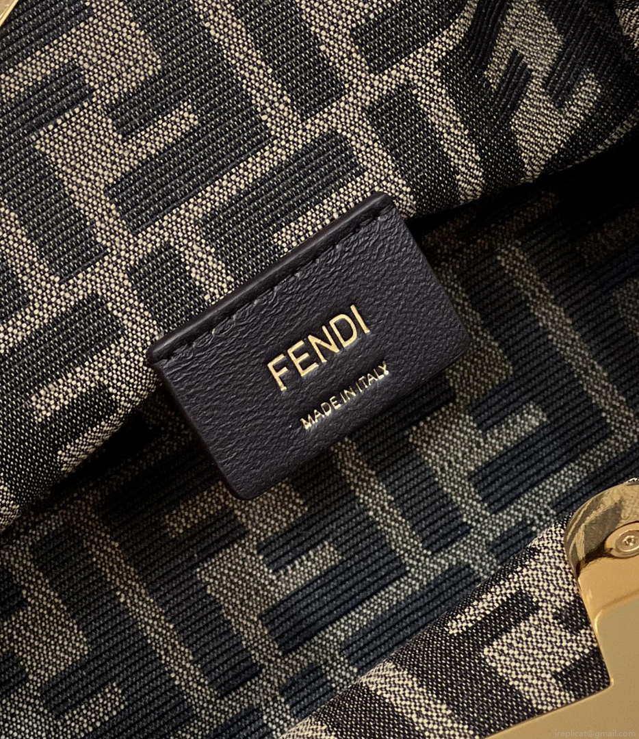 Fendi 8BP129 First Small Fuchsia leather bag 80018M Gray