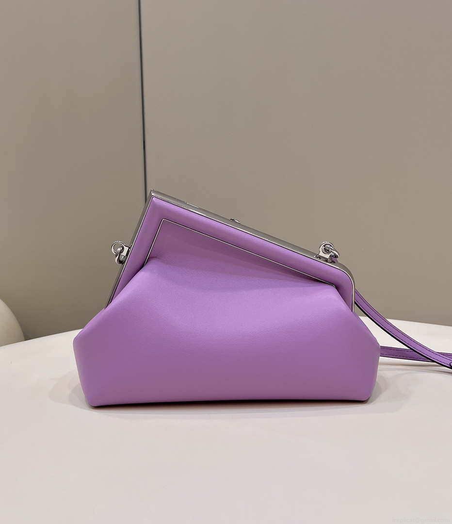 Fendi 8BP129 First Small Fuchsia leather bag 80018M Purple