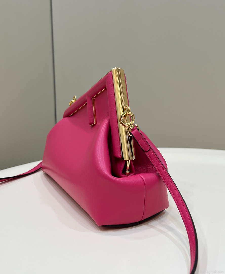 Fendi 8BP129 First Small Fuchsia leather bag 80018M Rose Red