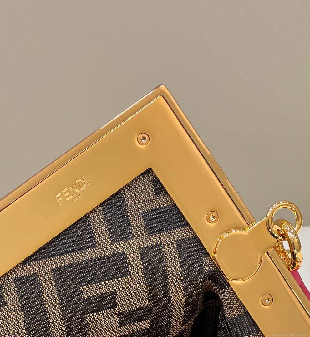 Fendi 8BP129 First Small Fuchsia leather bag 80018M Rose Red