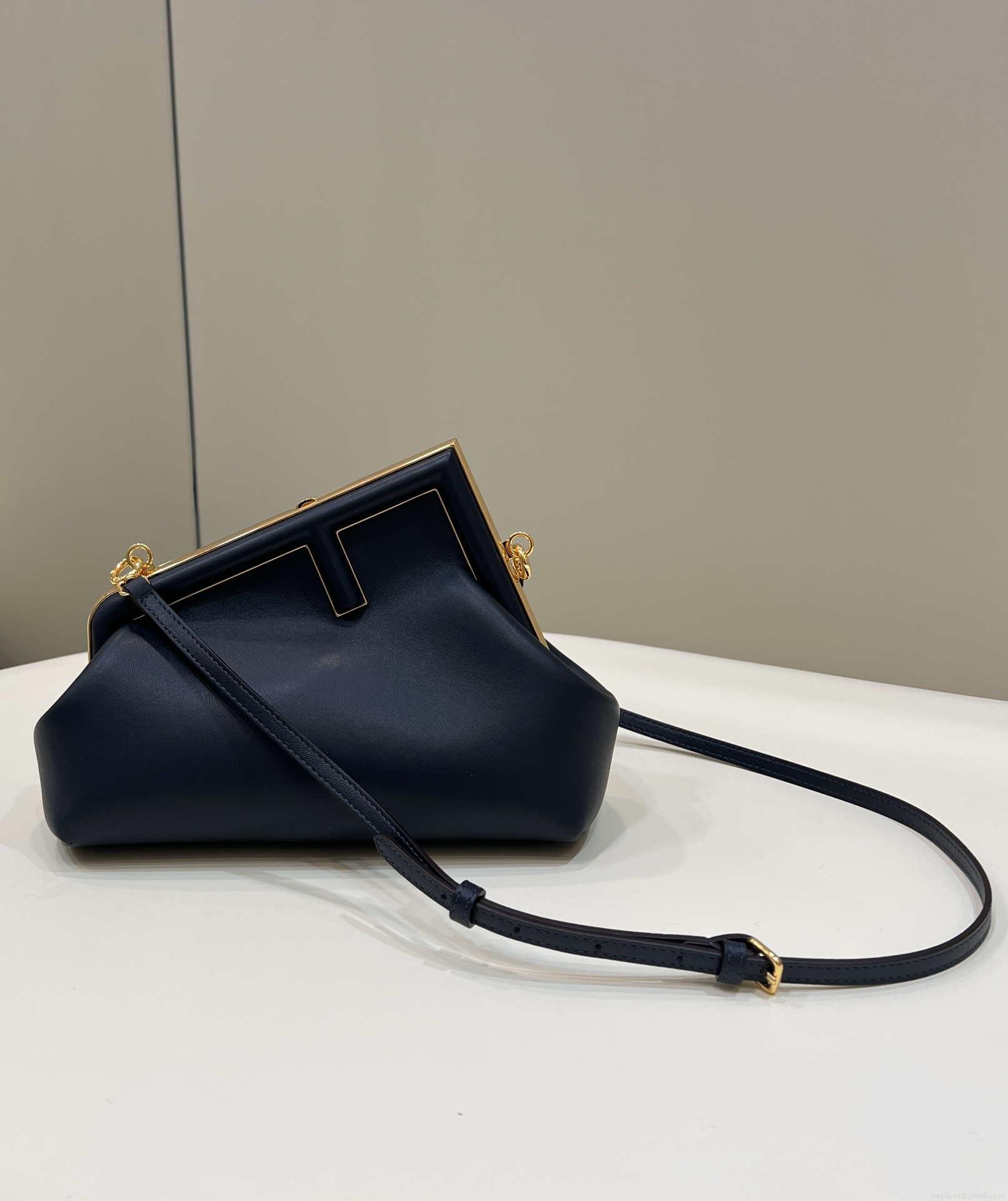 Fendi 8BP129 First Small Fuchsia leather bag 80018M Navy Blue