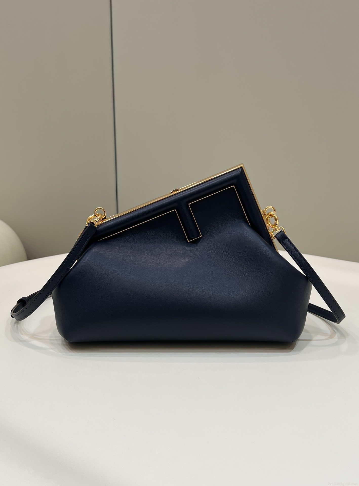 Fendi 8BP129 First Small Fuchsia leather bag 80018M Navy Blue