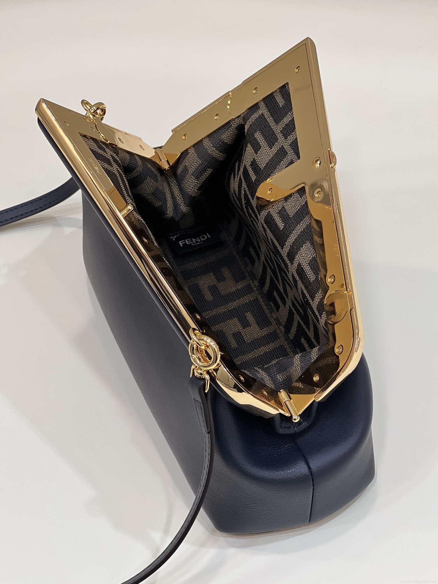 Fendi 8BP129 First Small Fuchsia leather bag 80018M Navy Blue