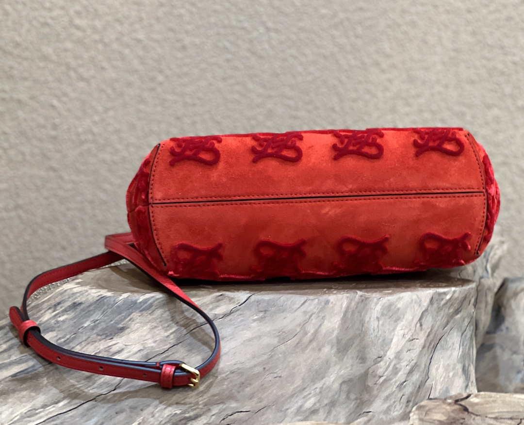 Fendi 8BP129 Fendi First Small Red suede bag