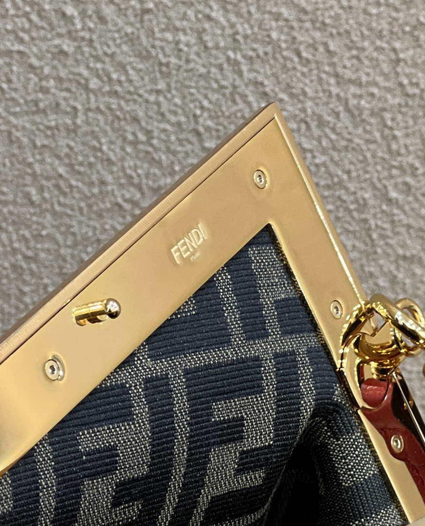 Fendi 8BP129 Fendi First Small Red suede bag