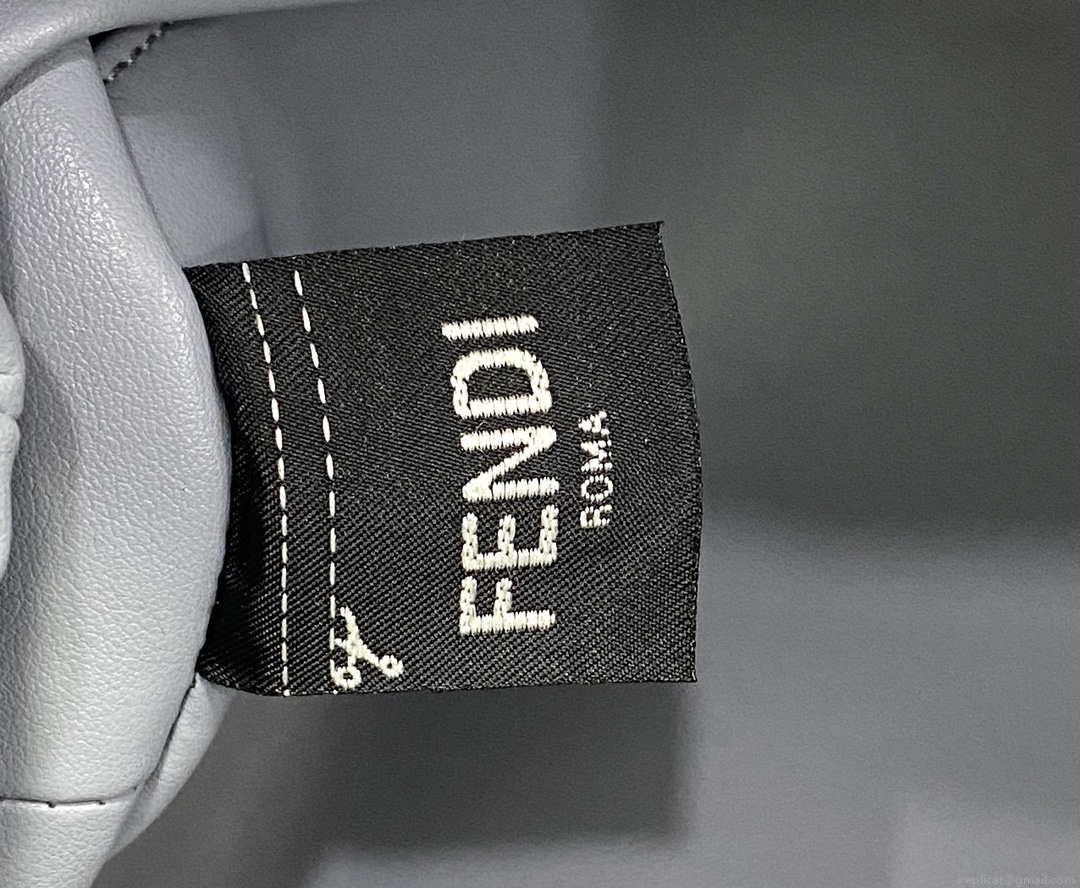 Fendi 8BP127 Fendi First Medium Light Gray flannel bag with embroidery
