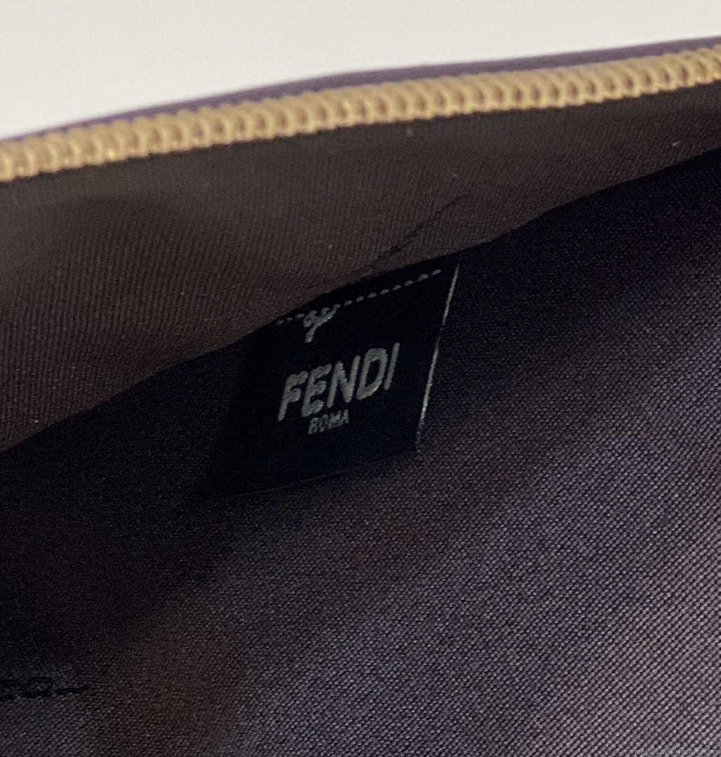 Fendi 8N0178AC9L Fendi logo flat pouch clutch 8370L Gray