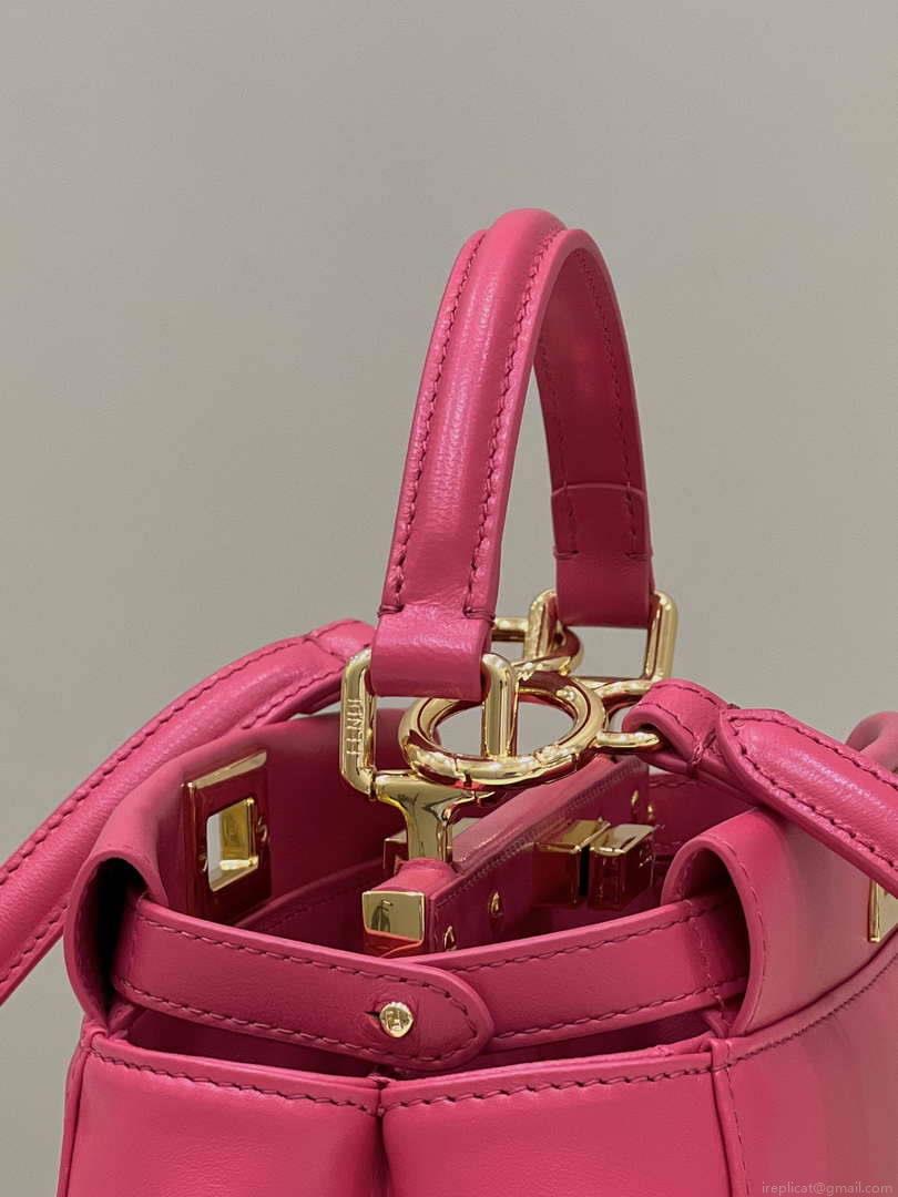 Fendi 8BN244 Peekaboo Iconic Mimi Rose red Leather 8315 Bag