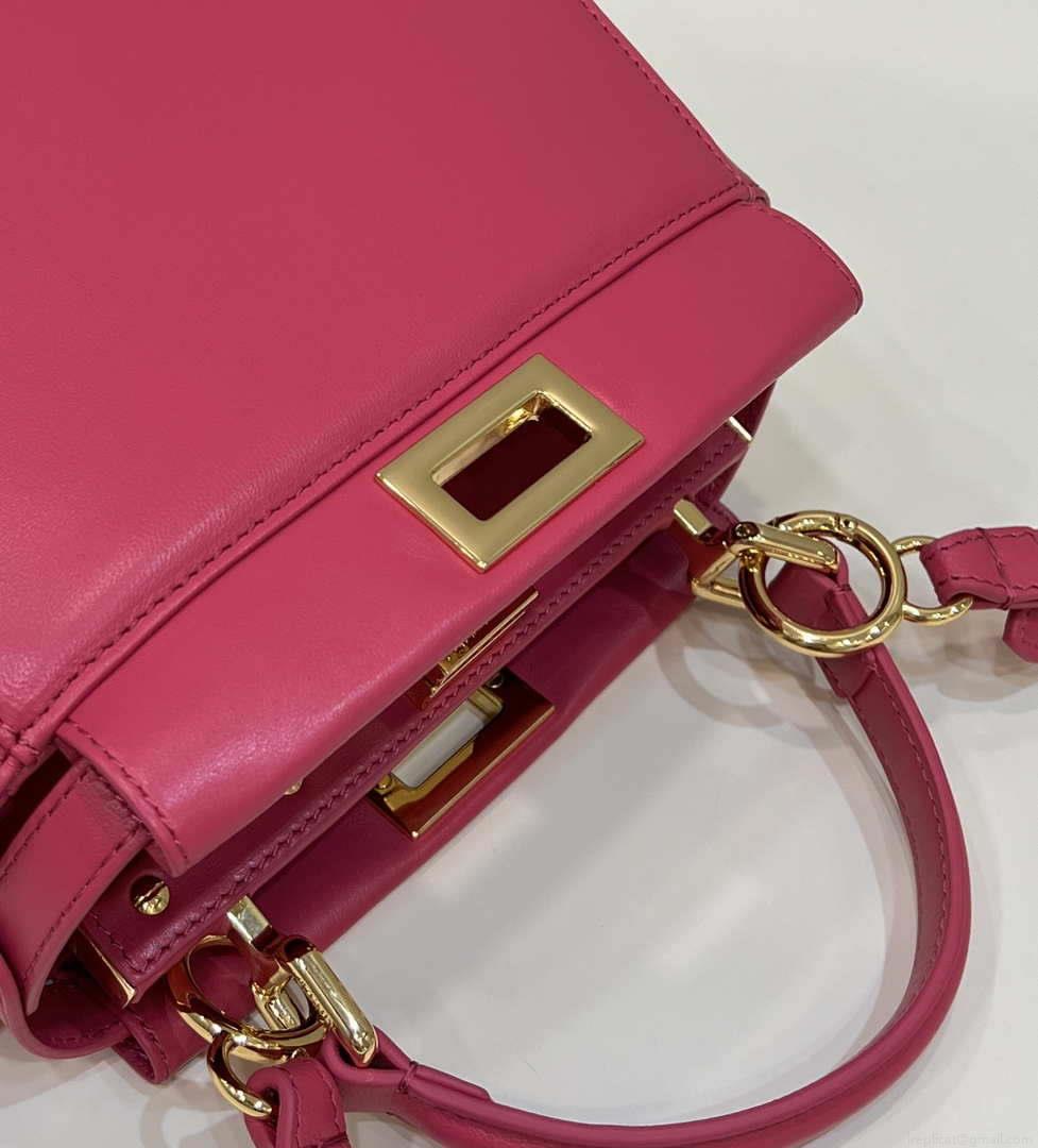 Fendi 8BN244 Peekaboo Iconic Mimi Rose red Leather 8315 Bag