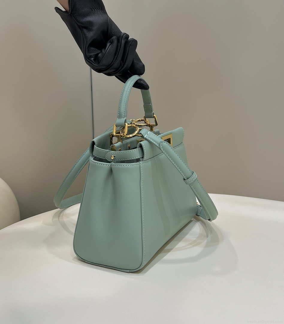 Fendi 8BN244 Peekaboo Iconic Mimi Green Leather 8315 Bag