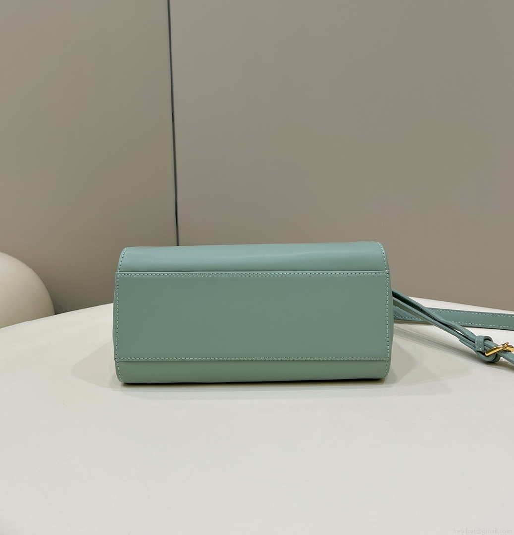 Fendi 8BN244 Peekaboo Iconic Mimi Green Leather 8315 Bag