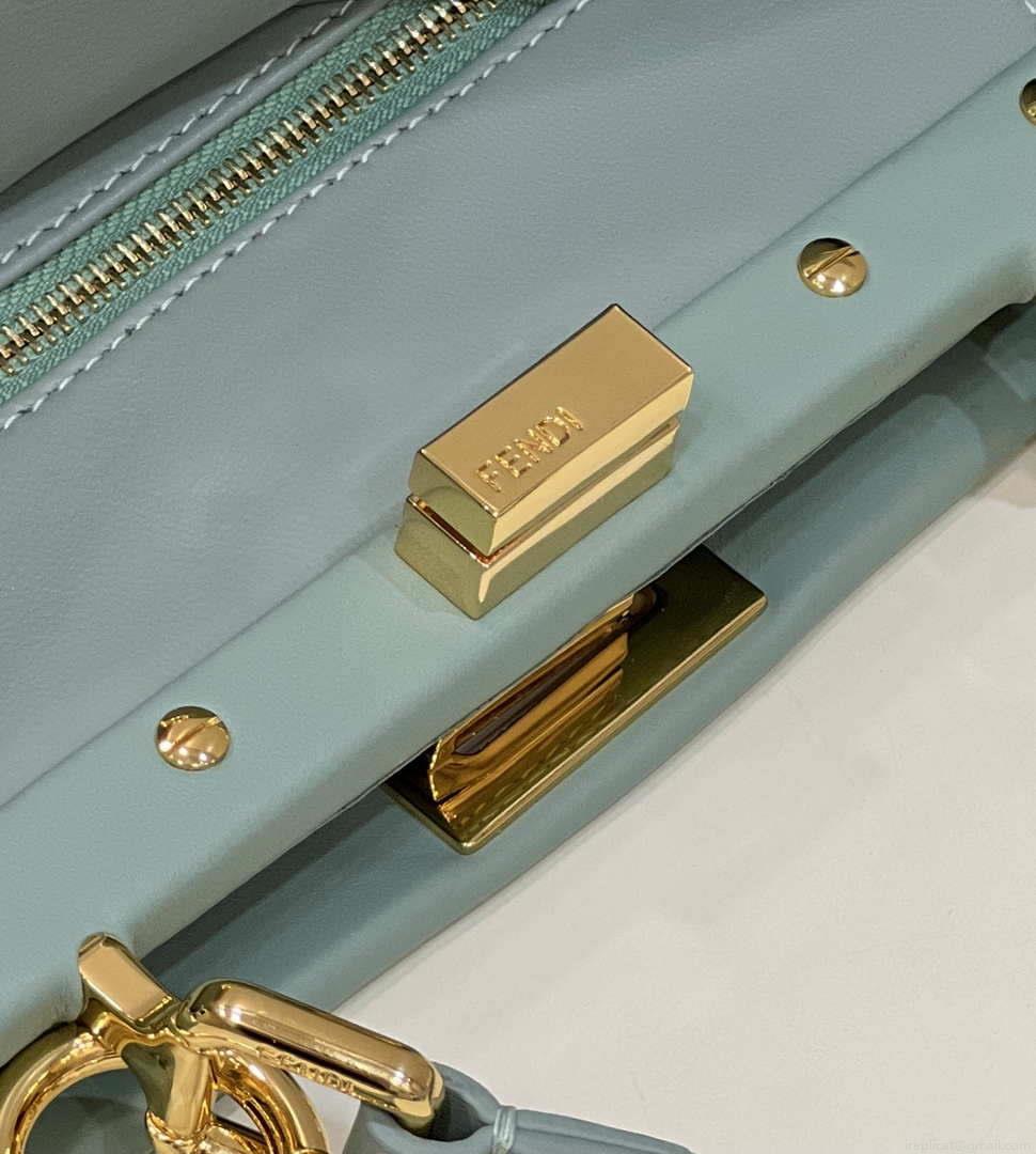 Fendi 8BN244 Peekaboo Iconic Mimi Green Leather 8315 Bag