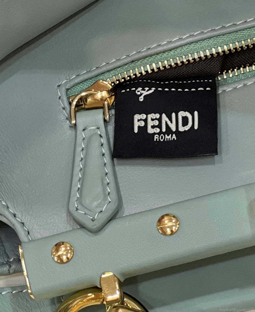 Fendi 8BN244 Peekaboo Iconic Mimi Green Leather 8315 Bag