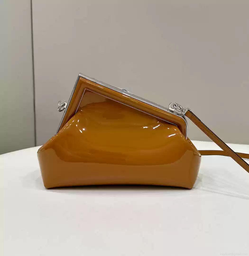 Fendi 8BP129 Fendi First Small Brown patent leather bag