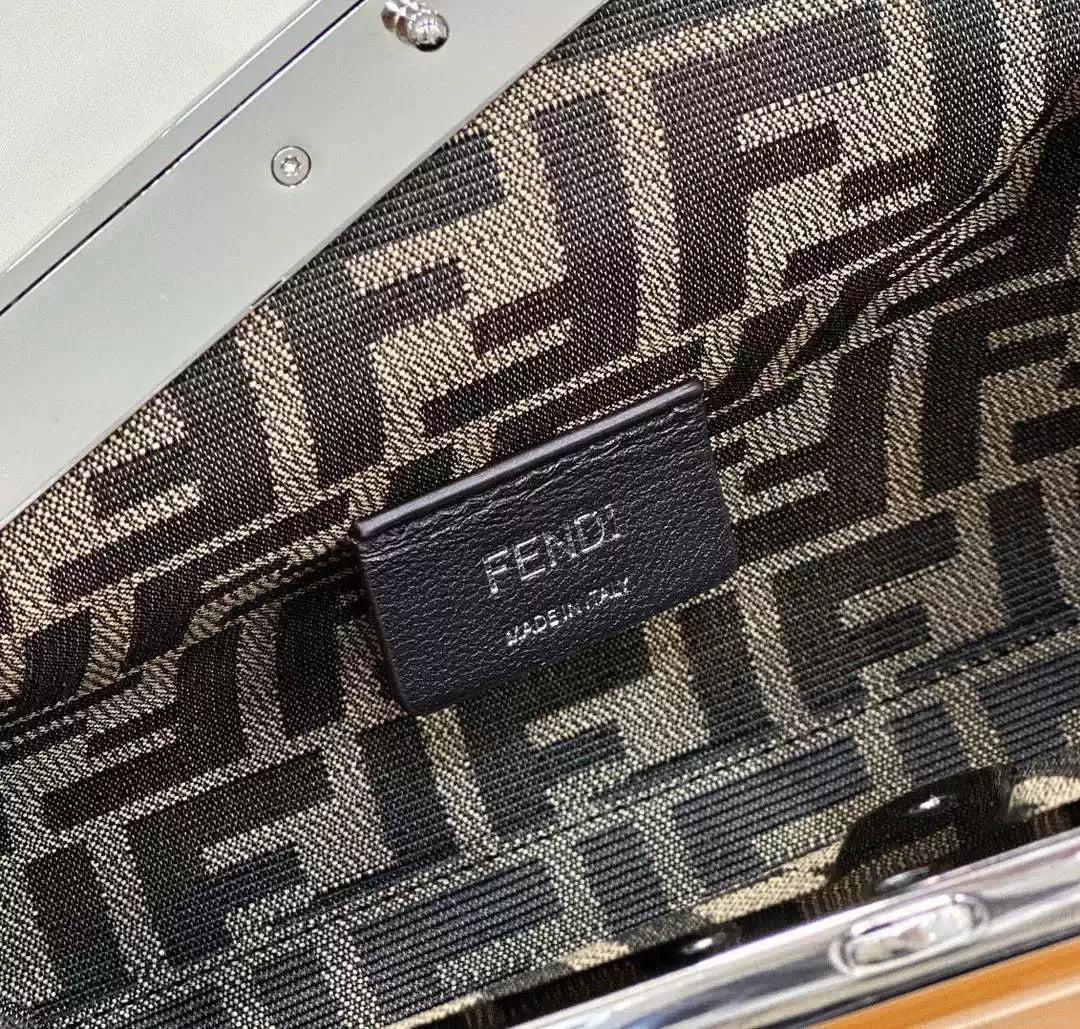 Fendi 8BP129 Fendi First Small Brown patent leather bag