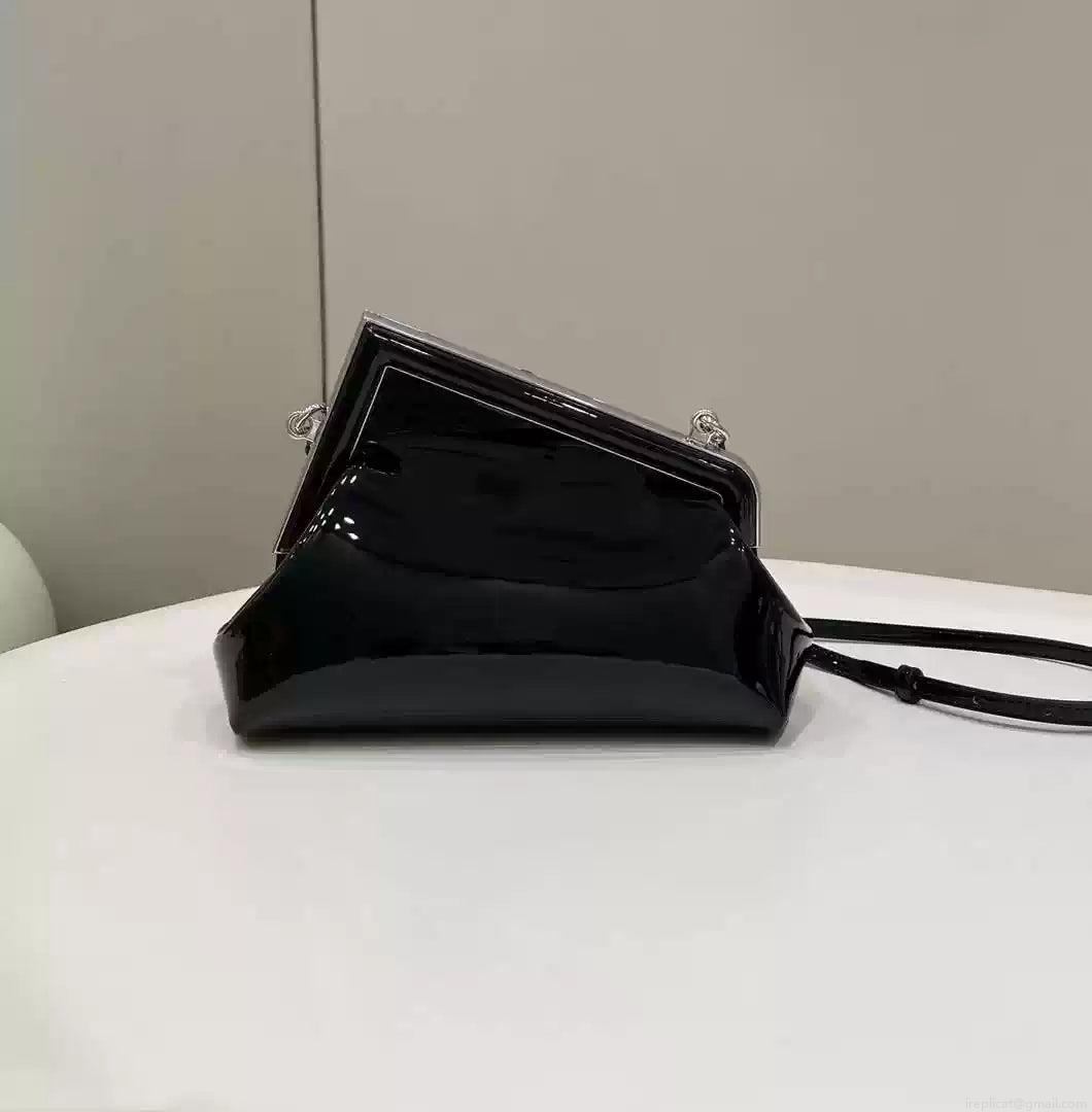 Fendi 8BP129 Fendi First Small Black patent leather bag