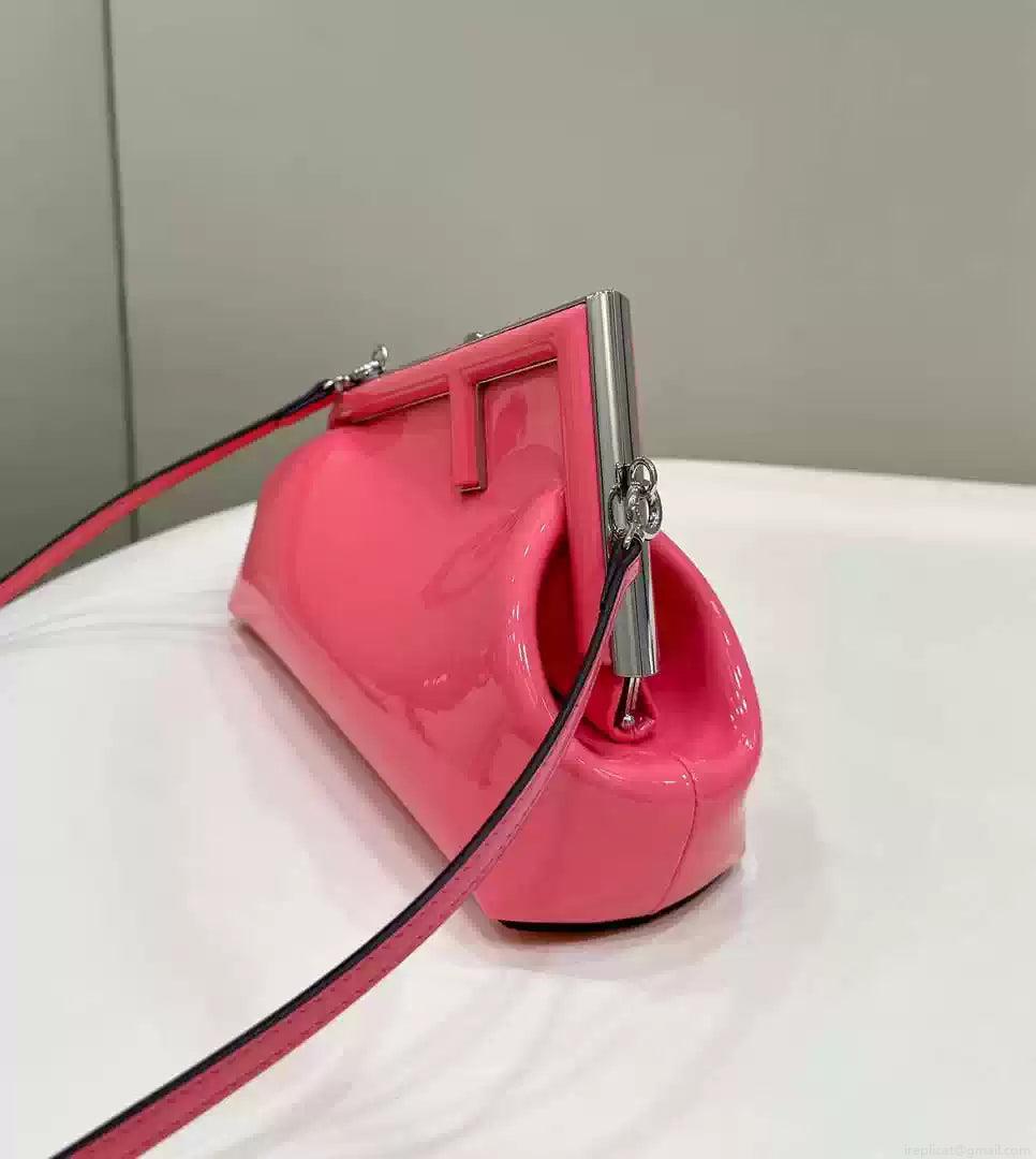 Fendi 8BP129 Fendi First Small Rose Pink patent leather bag