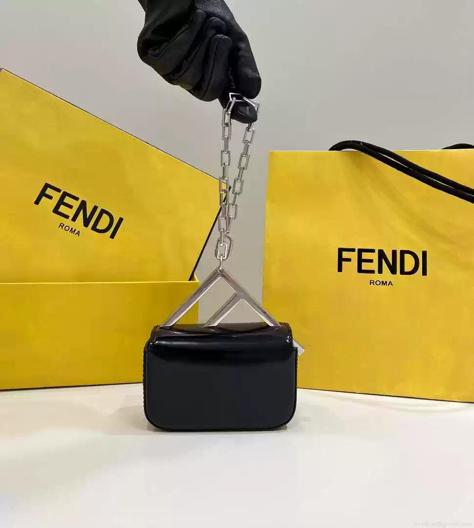 Fendi 7AS173 Fendi First Sight Black leather Nano bag