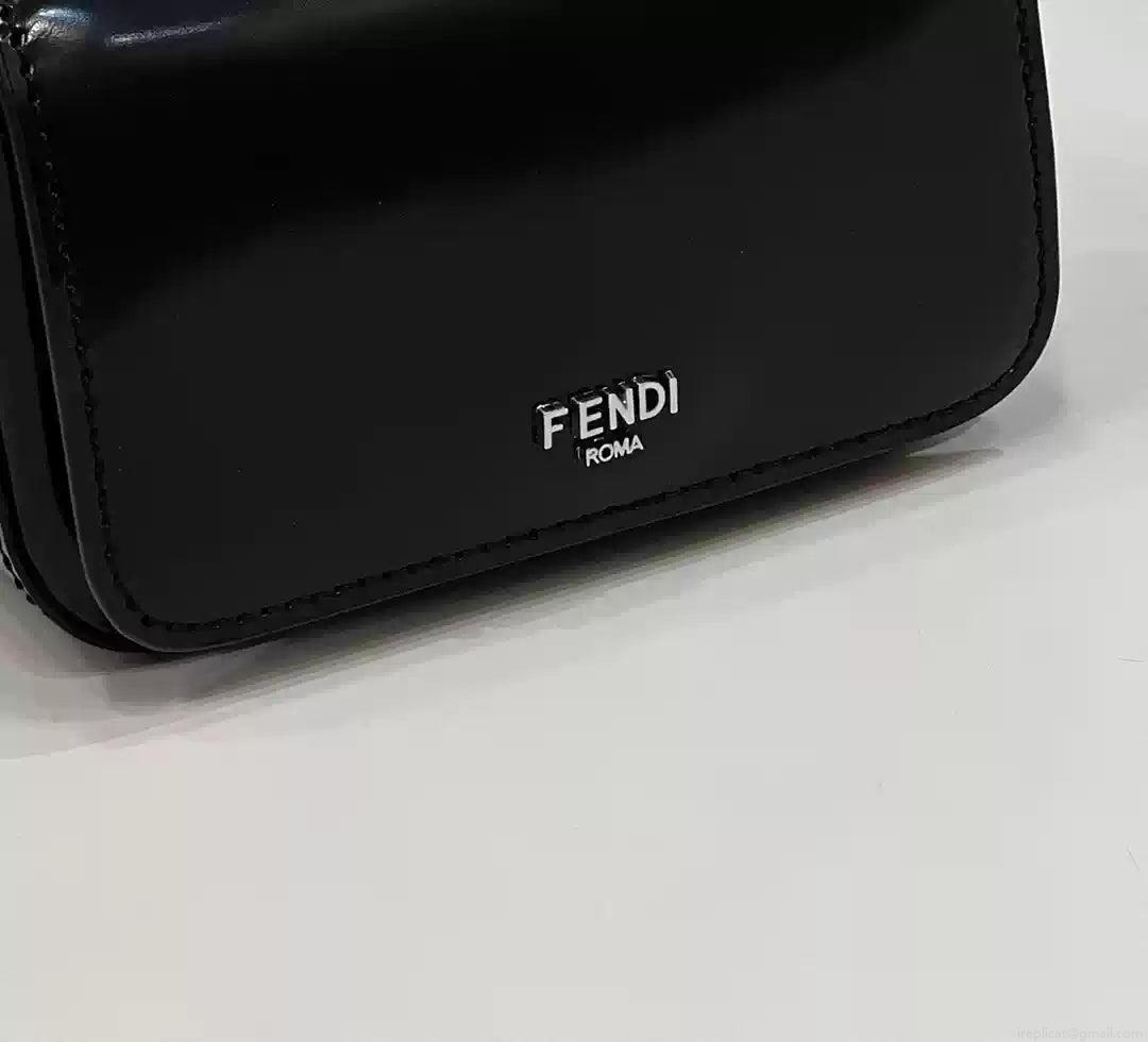 Fendi 7AS173 Fendi First Sight Black leather Nano bag