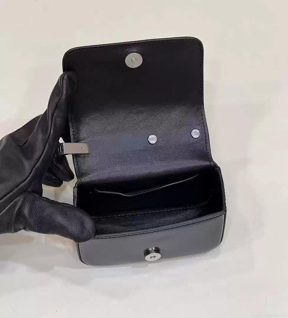 Fendi 7AS173 Fendi First Sight Black leather Nano bag