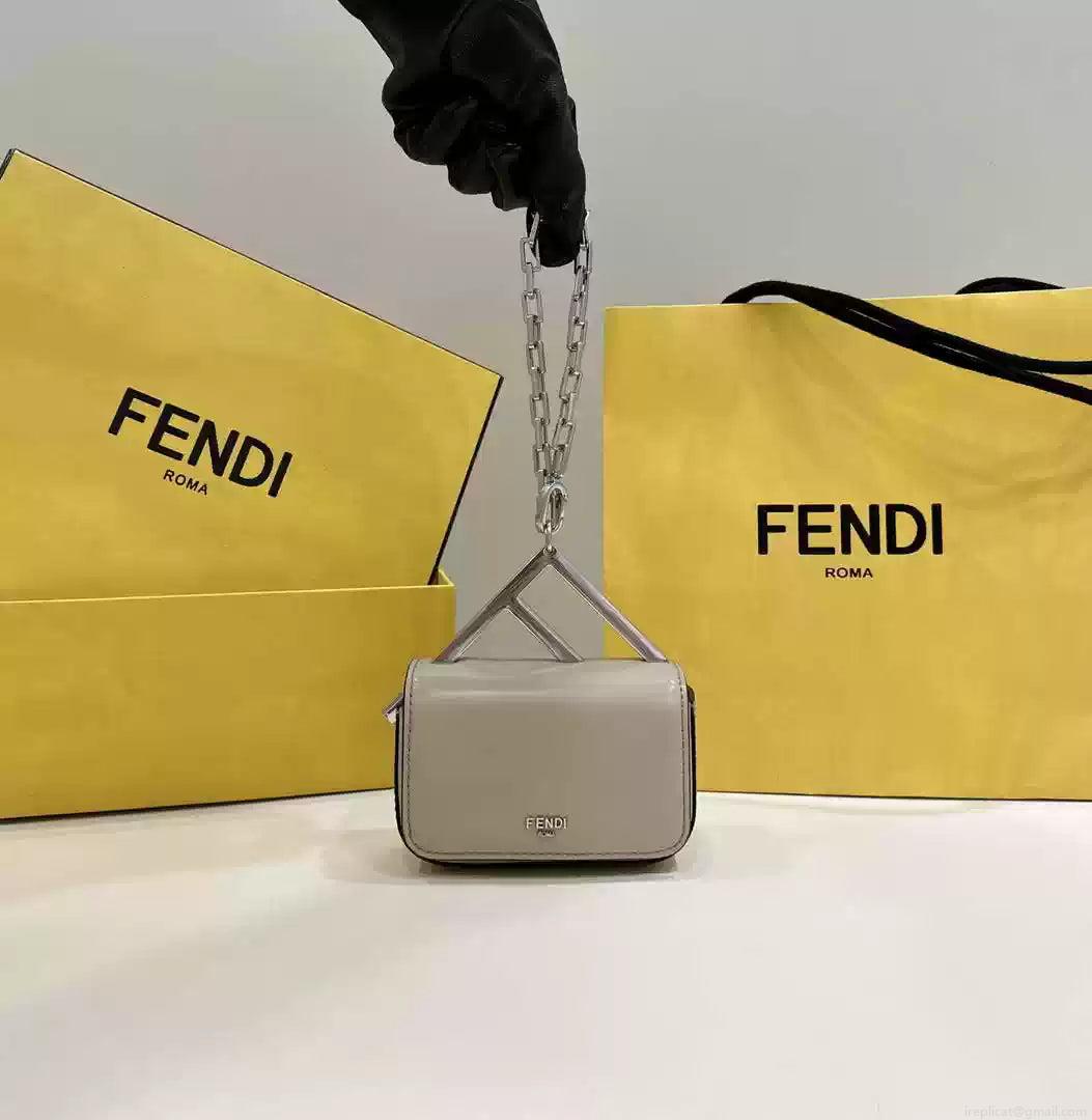 Fendi 7AS173 Fendi First Sight Gray leather Nano bag