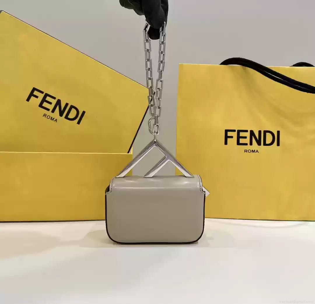 Fendi 7AS173 Fendi First Sight Gray leather Nano bag