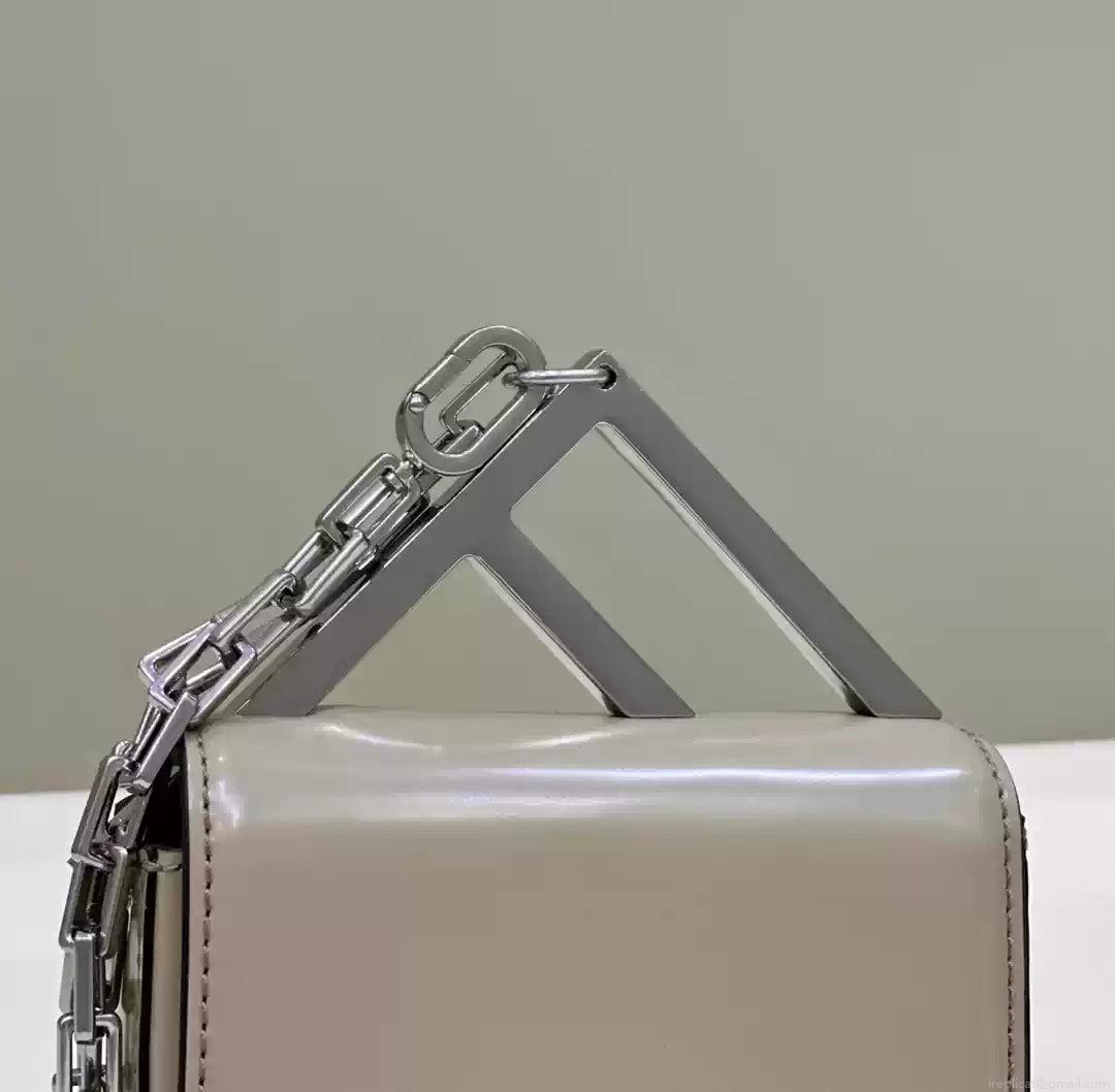 Fendi 7AS173 Fendi First Sight Gray leather Nano bag
