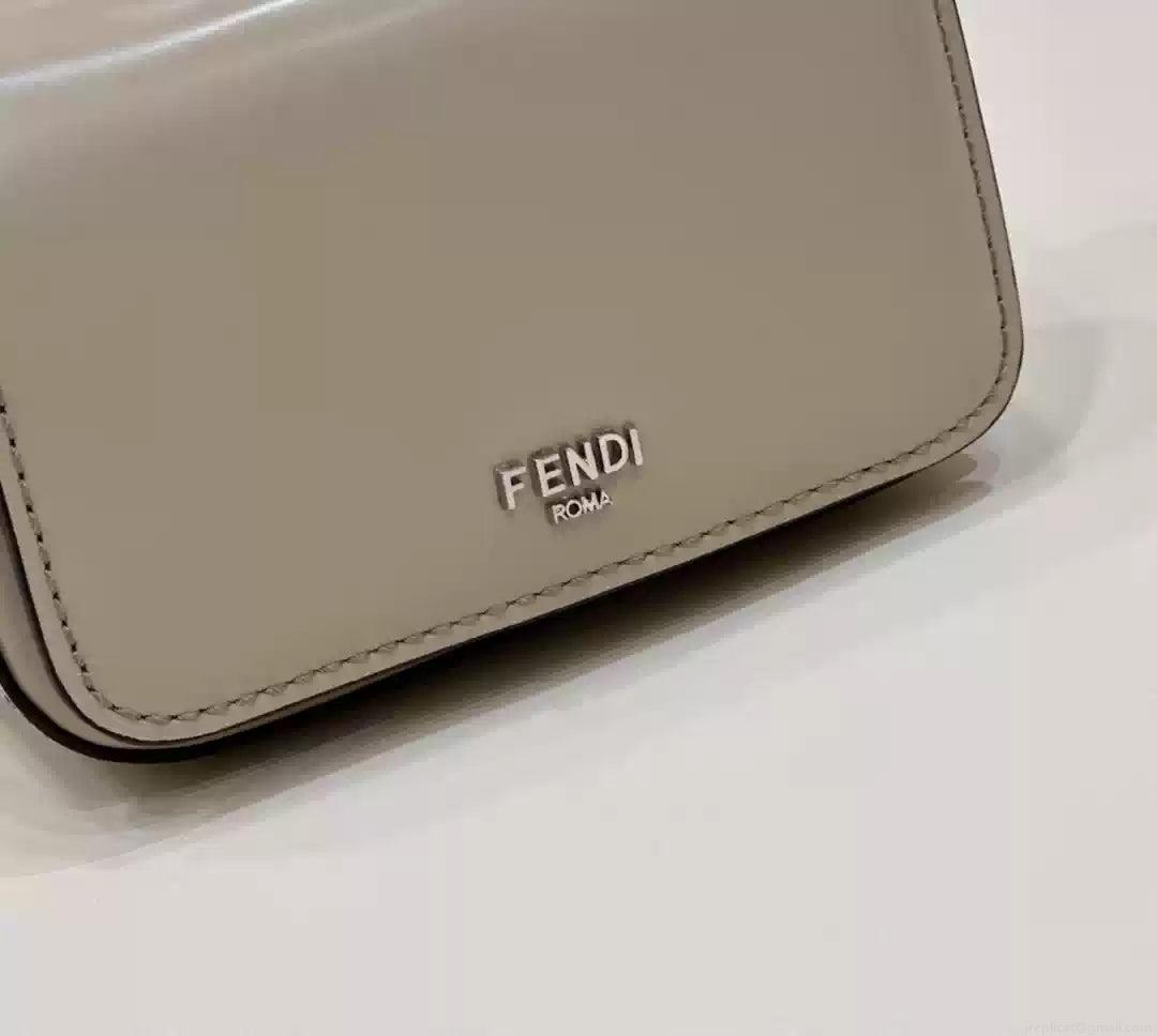 Fendi 7AS173 Fendi First Sight Gray leather Nano bag