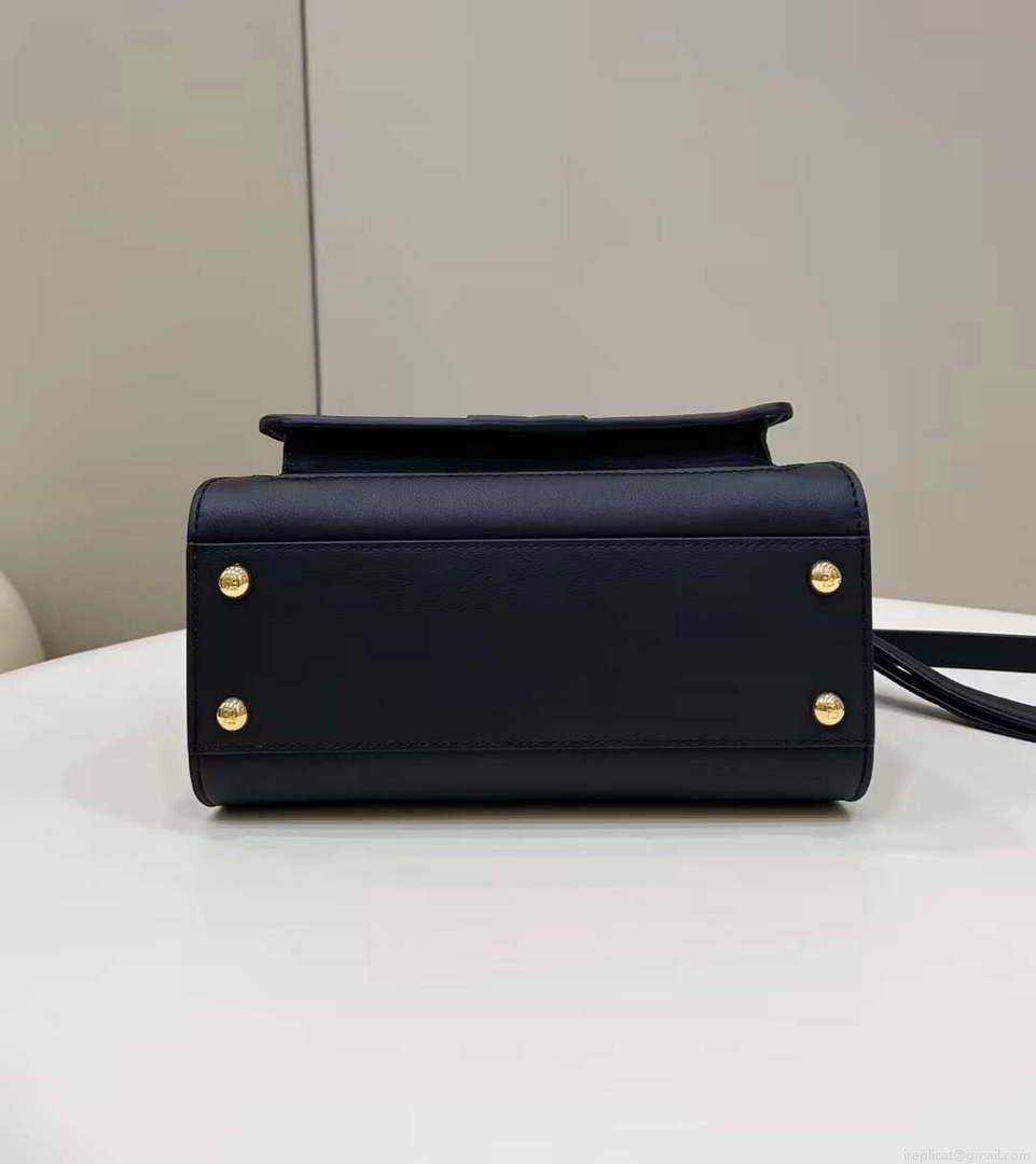 Fendi 8BN244 Peekaboo Mimi Black Leather Bag 8596S