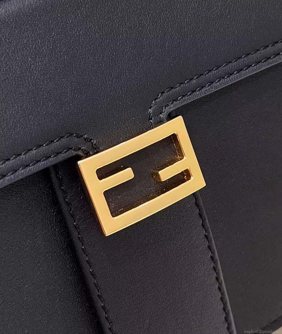 Fendi 8BN244 Peekaboo Mimi Black Leather Bag 8596S