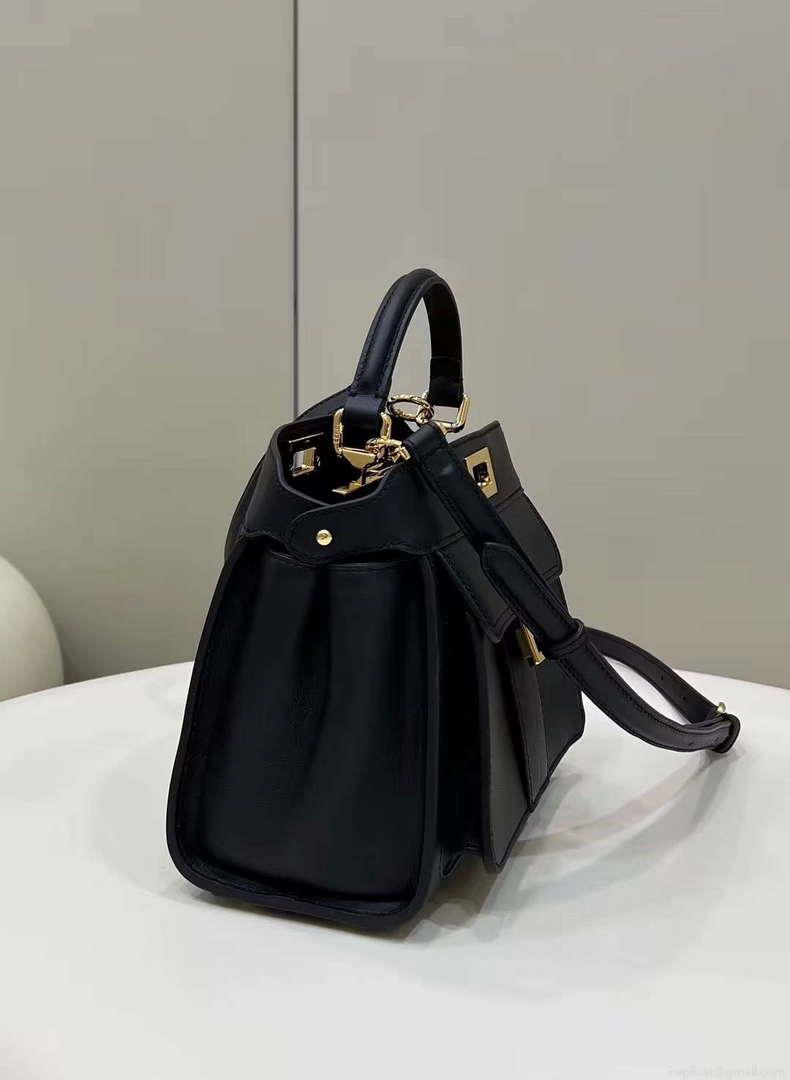 Fendi 8BN244 Peekaboo Mimi Black Leather Bag 8596S