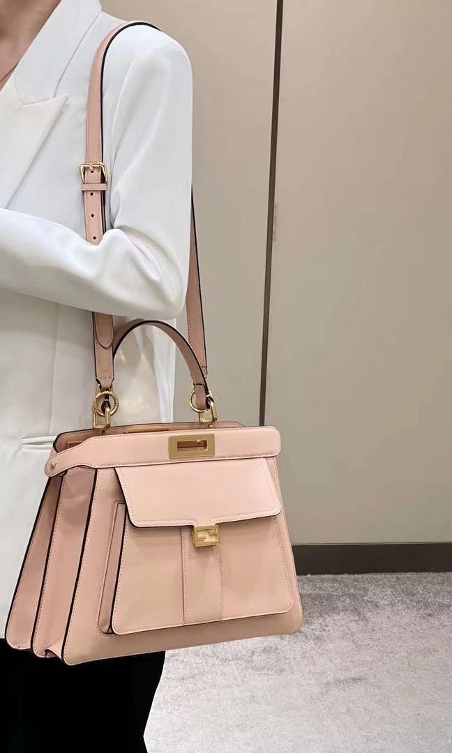 Fendi 8BN321 Peekaboo Iseeu Medium Pink Leather Bag 8596L