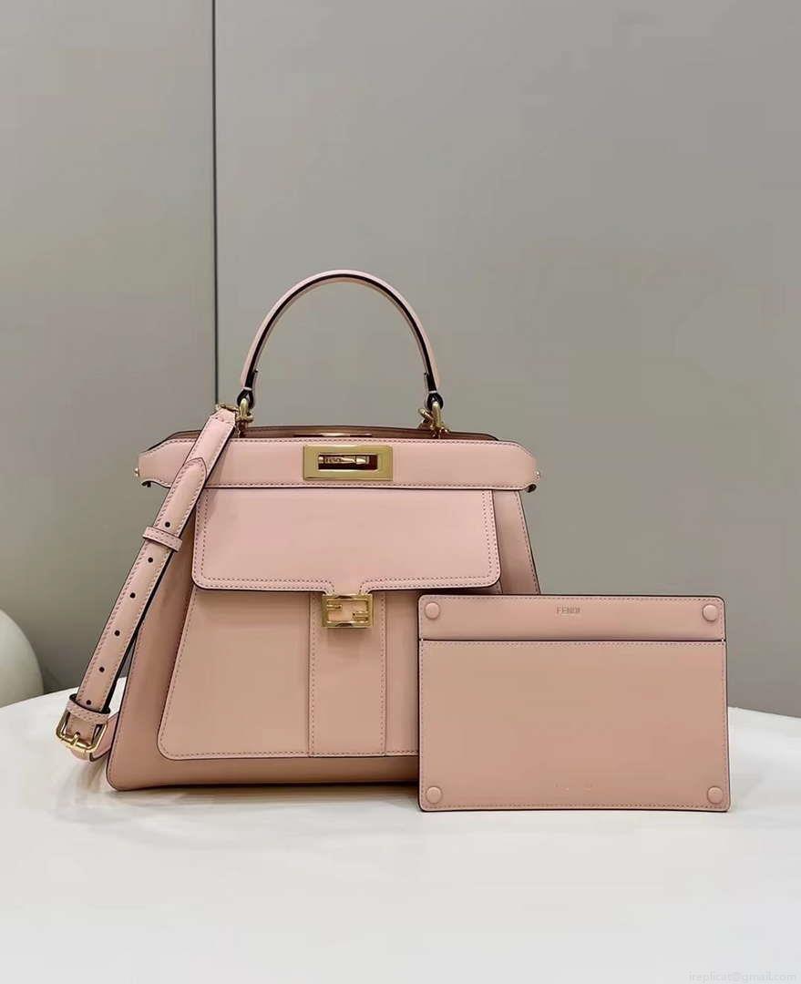 Fendi 8BN321 Peekaboo Iseeu Medium Pink Leather Bag 8596L