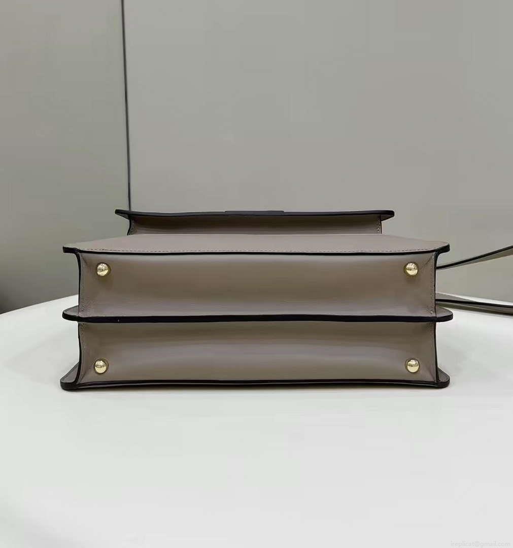 Fendi 8BN321 Peekaboo Iseeu Medium Gray Leather Bag 8596L