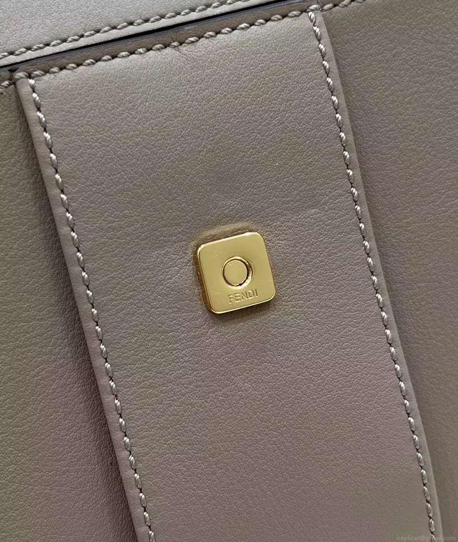 Fendi 8BN321 Peekaboo Iseeu Medium Gray Leather Bag 8596L