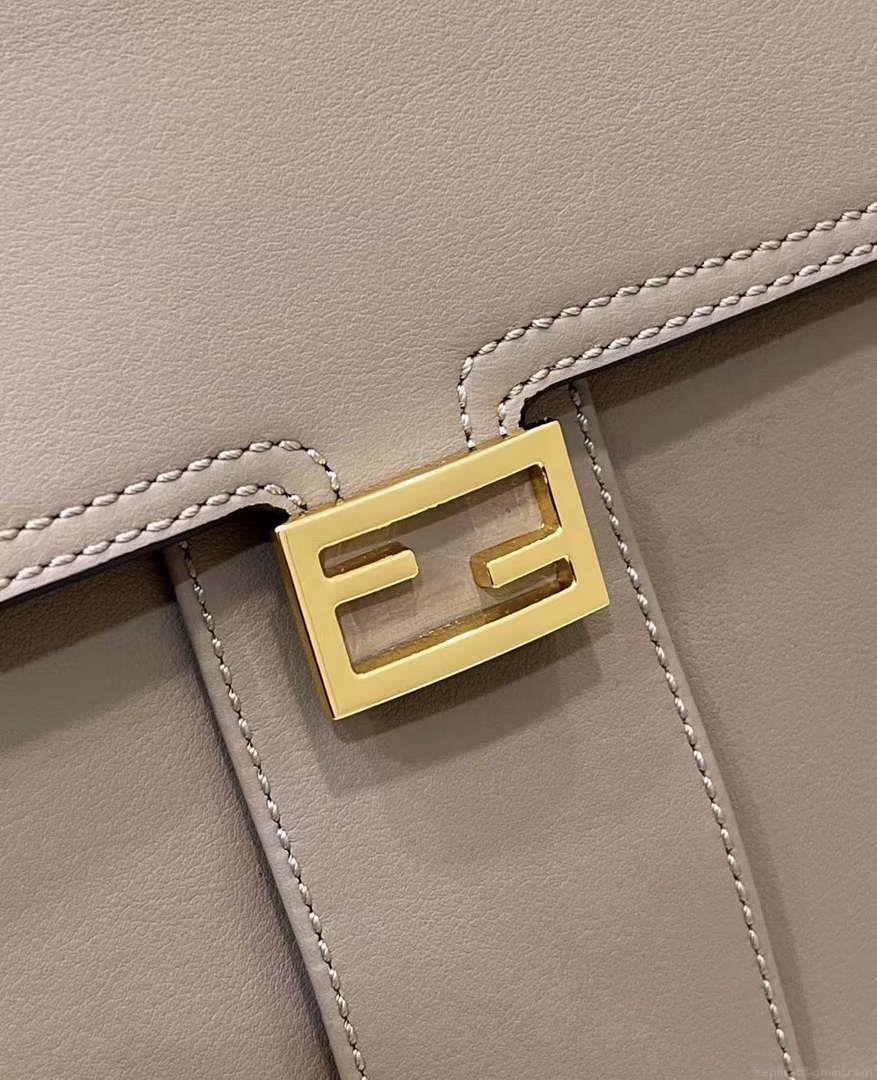Fendi 8BN321 Peekaboo Iseeu Medium Gray Leather Bag 8596L