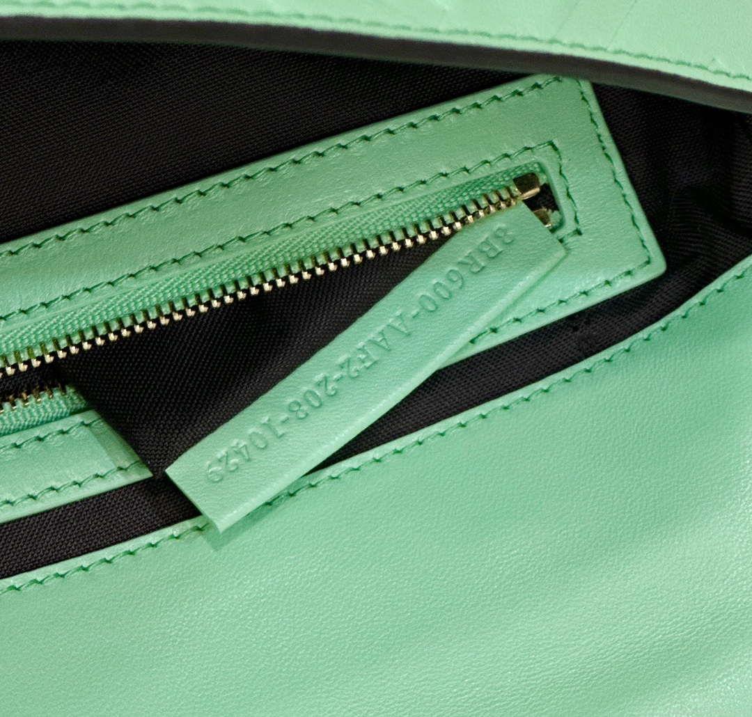 Fendi 8BR600 Baguette Medium Green leather 0135M bag