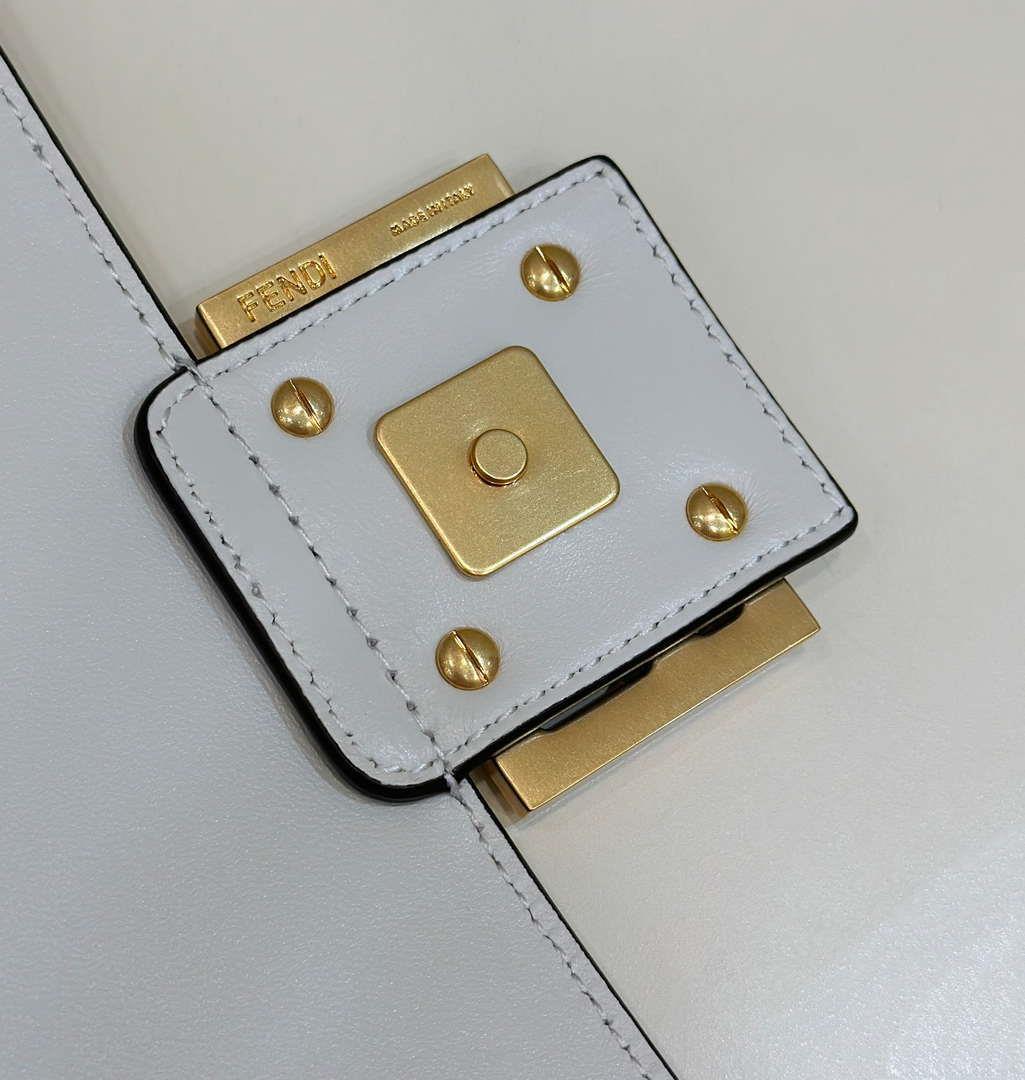 Fendi 8BR600 Baguette Medium White leather 0135M bag
