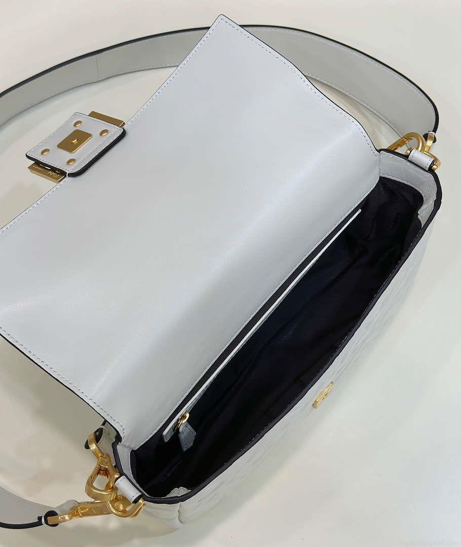 Fendi 8BR600 Baguette Medium White leather 0135M bag