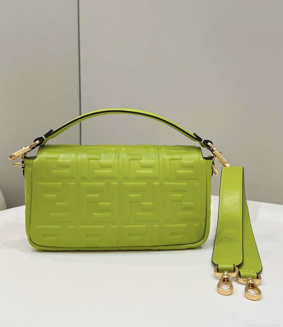 Fendi 8BR600 Baguette Medium Lemon green leather 0135M bag