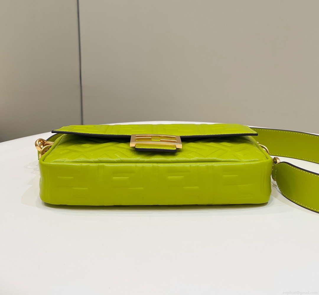 Fendi 8BR600 Baguette Medium Lemon green leather 0135M bag