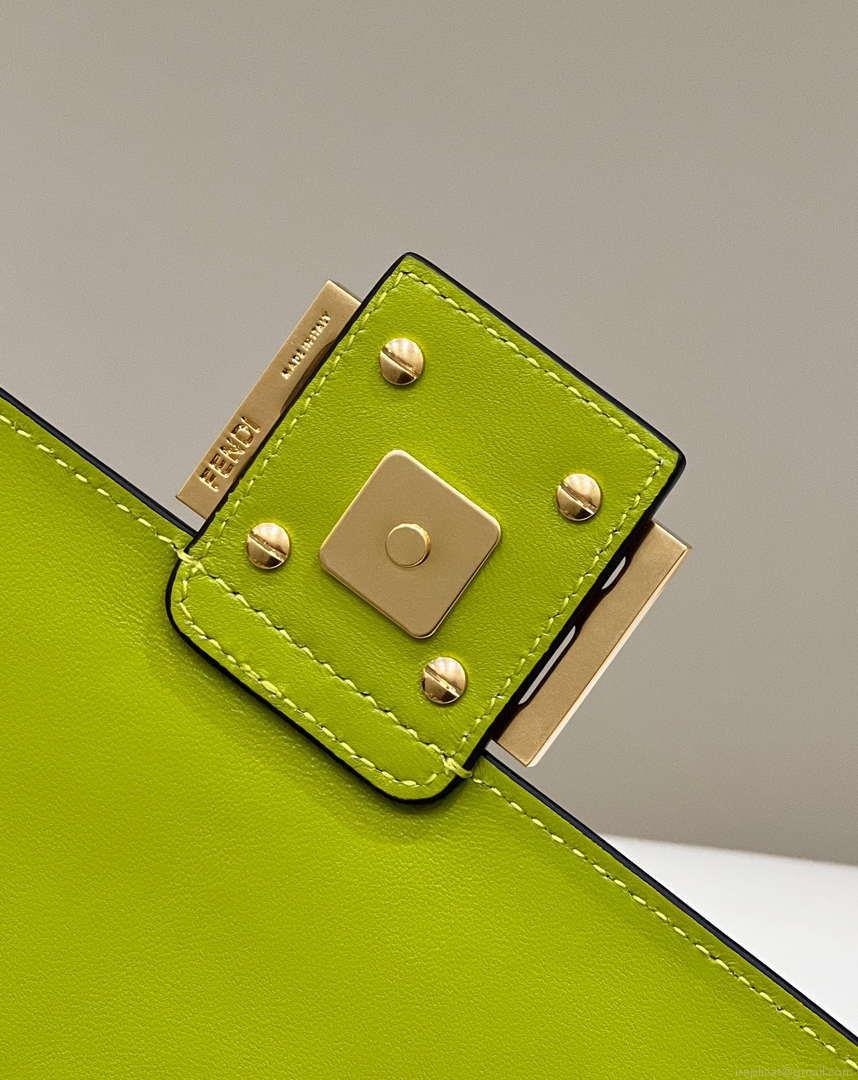 Fendi 8BR600 Baguette Medium Lemon green leather 0135M bag